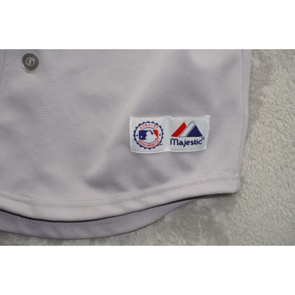 Majestic New York Yankees Jersey Gray Button Front Youth M MLB Stitched Logo - Picture 4 of 6